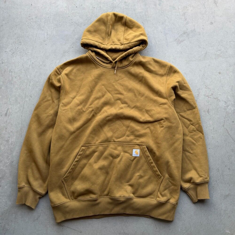 Carhartt Rain Defender Hoodie Mens XL Brown Loose Fit Pullover 100615-B33 Work